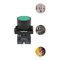 Botão Impulso Verde 22mm 1NA Pulsante Comando Máquina Industrial