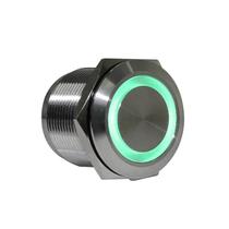 Botão Inox 22Mm 12V Led Verde Momentâneo Av22I - Metaltex