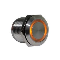 Botão Inox 22Mm 24V Led Laranja Moment. Av22I - Metaltex