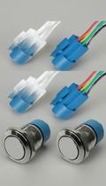 Botão Inox Led Liga Desliga Universal 19mm 12-24V (2 un)