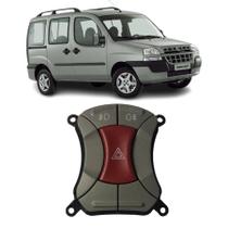 Botão Interruptor Alerta Duplo Doblô C/ Neblina e Milha Cinza