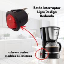 Botão Interruptor Liga Desliga Cafeteira Redondo Botão Interruptor Liga Desliga Cafeteira Redondo