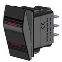 Botão Interruptor On - OFF - On 4 Pinos Com 2 Leds Vermelho 12/24V - 10/20A