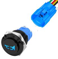 Botão Interruptor Preto para Buzina com Led Linha Náutica e Automotiva Barco Caminhão Carro