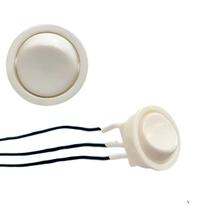 Botão Interruptor Redondo Bolinha D Embutir P Moveis Branco