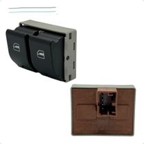 Botão Interruptor Vidro Elétrico Gol G4 G5 G6 - Duplo Marrom Botão Interruptor Vidro Elétrico Gol G4 G5 G6 - Duplo Marrom