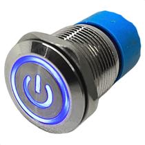 Botão Led Inox 12V 19MM 3A Liga Desliga Onn Off Power Start com Trava Alta Durabilidade