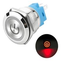Botão Liga Desliga 12v Led Inox 16mm C/ Trava Botão Liga Desliga 12v Led Inox 16mm C/ Trava