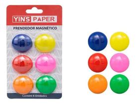 Botao magnetico 30mm colorido yins com 6 unidades