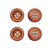 Botão Marrom 18mm 4 Furos Estilo Madeira - 50 Peças Botão Marrom 18mm 4 Furos Estilo Madeira - 50 Peças