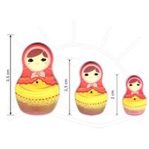 Botão Matrioska - 3 unid Botão Matrioska - 3 unid