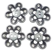 Botão Metal chumbo 22mm 2 Furos Flor 15Un 50Un 100Un vestidos uniformes casacos blazer Botões 44625V Botão Metal chumbo 22mm 2 Furos Flor 15Un 50Un 100Un vestidos uniformes casacos blazer Botões 44625V