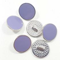 Botão Metal Lilás Prata 15mm com Pé 15Un 100Un 200Un confecção camisas artesantos casaco Botões 44605V Botão Metal Lilás Prata 15mm com Pé 15Un 100Un 200Un confecção camisas artesantos casaco Botões 44605V