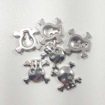 Botão Metal Prata 14mm 2 Furos Caveira 15Un 100Un 200Un vestidos uniformes casacos blazer Botões 44624V