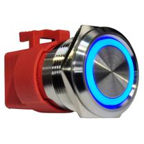 Botão Náutico On-Off Inox LED Azul 22mm 12-24v