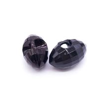 Botão Oval Facetado Acrílico Preto 12x19mm 30pçs 45g Botão Oval Facetado Acrílico Preto 12x19mm 30pçs 45g