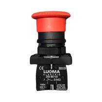 Botão Parada Emergência Trava Gira Vermelho Lk2 ES542 1nf Lukma