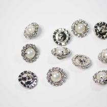 Botão Pérola e Strass 16MM