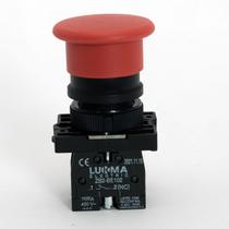 Botão plastica cogumelo vermelho sem retenção 1nf lukma - comando alerta liga desliga eletricos maquinas industrias emergencia