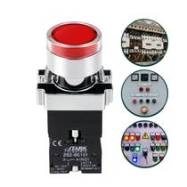 Botão Pulsado Neon Painel Iluminado 22MM XB2 1NF - Vermelho