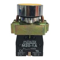 Botão Pulsador Amarelo 1NA Metaltex