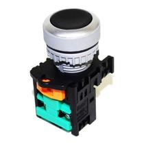 Botão Pulsador Faceado Preto 1NA Ip65 Metaltex