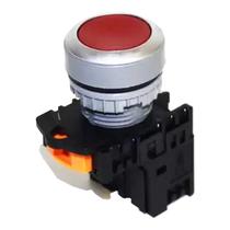 Botão Pulsador Faceado Vermelho 1NF Metaltex