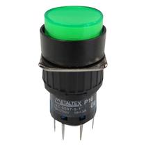 Botão Pulsador Iluminado 24VCC Verde Redondo Metaltex