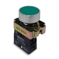 Botão Pulsador Metálico AMPB6G XB2BA31 1NA Verde Sibratec