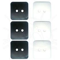 Botão Quadrado Liso - 6 unid