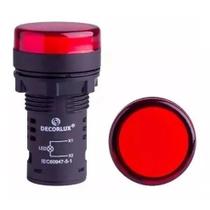 Botão Sinalizador LED 22mm 220V Vermelho Decorlux