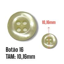 Botão Tam 16 (10,16mm) - Cor Bege Claro Perolado 4 Furos - 144un Botão Tam 16 (10,16mm) - Cor Bege Claro Perolado 4 Furos - 144un
