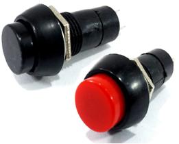 Botão Tic Tac Preto e Vermelho On Off 2T Com Trava 10 Botões Botão Tic Tac Preto e Vermelho On Off 2T Com Trava 10 Botões