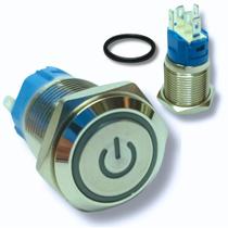 Botão Universal Liga Desliga 12/24v Led Inox 19mm Com Trava