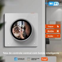 Botão WiFi Inteligente Com Tela De Controle Central Touch Rotativo 3 Relés 4 Botões Interruptor De