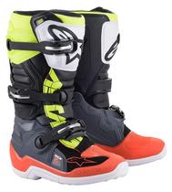Botas Alpinestars Tech 7S para meninos pretas, prateadas, brancas e douradas Botas Alpinestars Tech 7S para meninos pretas, prateadas, brancas e douradas