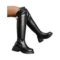Botas Altas De Inverno Para Mulheres Com Solado Grosso, Estilo Gótico, Zíper, Ajuste Slim, Botas