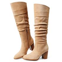 Botas até o joelho Bota de outono Erocalli Suede para mulheres de salto alto