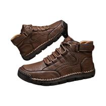 Botas Casuais Masculinas plus Size Costuradas À Mão, Confortáveis E Antiderrapantes Para Uso Ao Ar