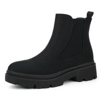 Botas Chelsea JABASIC femininas de salto baixo, elástico no tornozelo, pretas 7