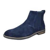 Botas Chelsea Masculinas Bruno Marc em Couro Camurça Marinho Tamanho 7 Botas Chelsea Masculinas Bruno Marc em Couro Camurça Marinho Tamanho 7
