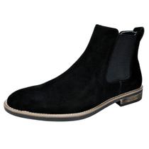 Botas Chelsea Masculinas de Couro Camurça Bruno Marc, Pretas 7,5 Botas Chelsea Masculinas de Couro Camurça Bruno Marc, Pretas 7,5