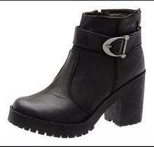 Botas Coturnos Salto Feminina Silva&Silva Couro Jasmim Preta