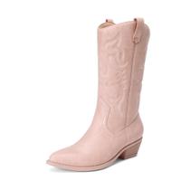 Botas Cowboy Femininas DREAM PAIRS Cano Médio Western Rosa 38