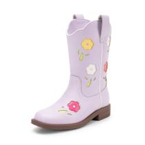 Botas Cowgirl Dream Pairs Girls Mid Calf Western Light Purple Botas Cowgirl Dream Pairs Girls Mid Calf Western Light Purple