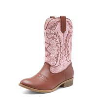 Botas Cowgirl Dream Pairs SDBO214K para meninas rosa/marrom 1 Botas Cowgirl Dream Pairs SDBO214K para meninas rosa/marrom 1