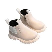 Botas Curtas De Couro Para Crianças, Antiderrapantes, Moda De Outono E Inverno Para Meninos E