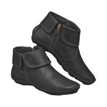 Botas Curtas Femininas plus Size Com Bico Redondo, Zíper Lateral, Cor Sólida, Casual Para Outono