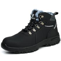 Botas de biqueira de aço Nasogetch para homens e mulheres impermeáveis pretas