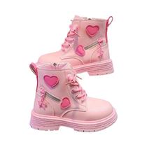 Botas De Borracha Rosa Para Meninas Com Zíper Lateral, Sola Macia, Moda Outono Inverno, Princesa,